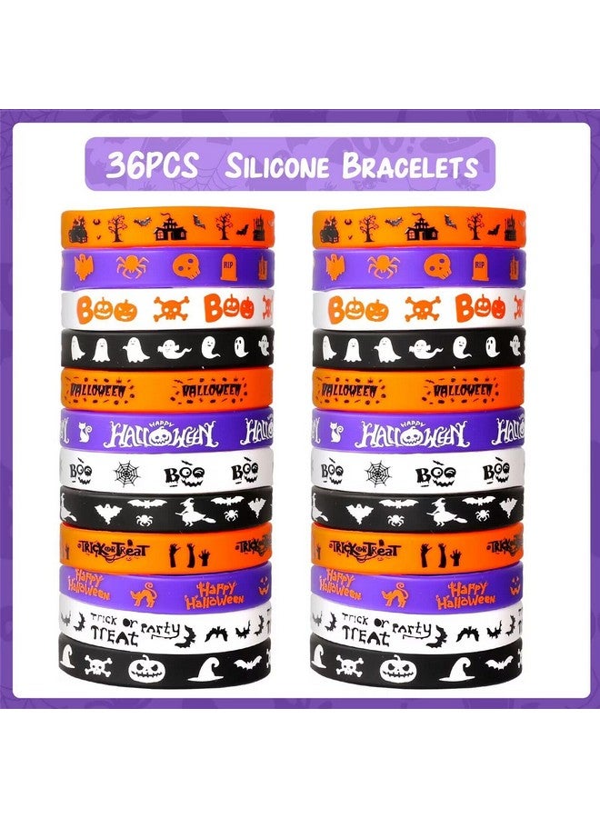 Halloween Party Favors 72Pcs Slap Bracelets Rubber Wristbands Halloween Toys For Kids Halloween Party Supplies Decorations Treat Bags Gifts Goodie Bags Filler