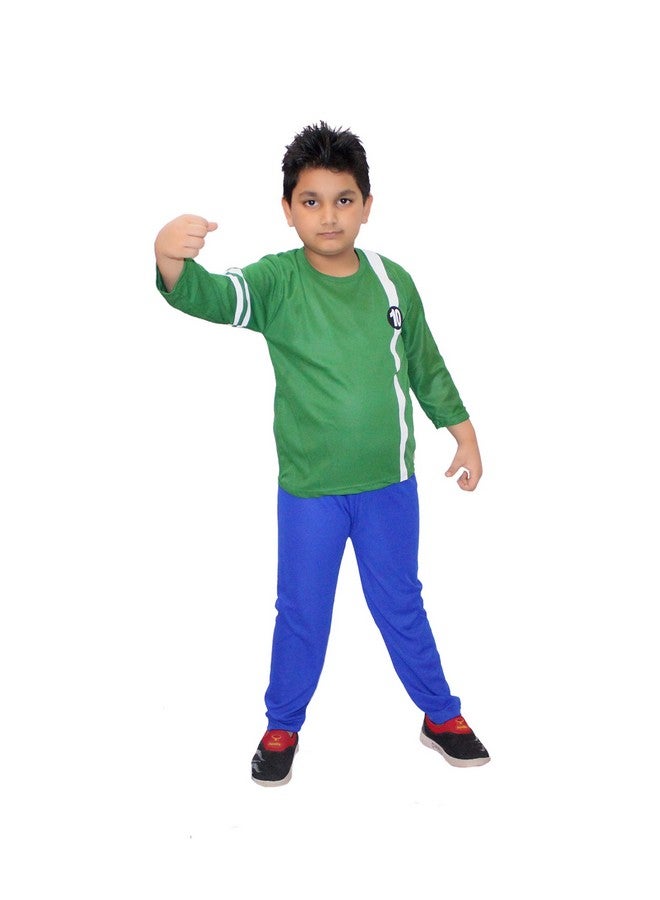 Metal Ben Super Hero Costume - Green, 5-6 Years, For Boys