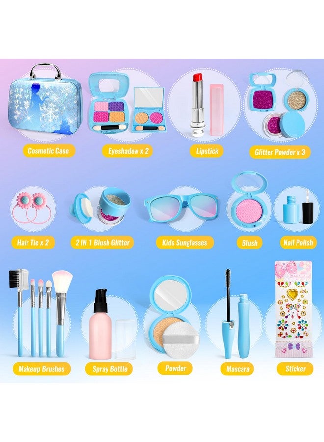 Pretend Makeup For Toddlers Fake Play Makeup For Little Girls Frozen Toy Makeup Set For Girls Birthday Christmas Princess Gifts Toddler Girl Toys Age 2 3 4 5 6 7 8 (Not Real Makeup)