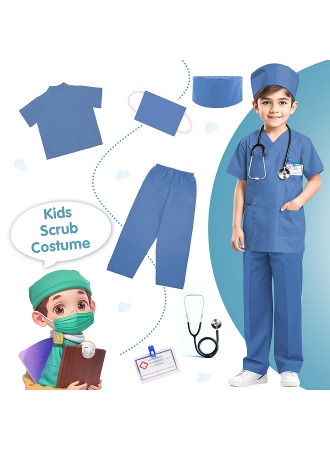 Doctor Costume For Kids,Toddler Nurse Scrubs With Accessories Christmas Dress Up Cosplay For Boys Girls 3-11 Years