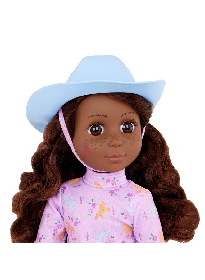 14 Inch Posable Doll & Horse Cowgirl Outfit Brown Eyes & Purple Mane Toys For Kids 3 Years+ Clea & Clover