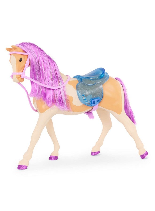 14 Inch Posable Doll & Horse Cowgirl Outfit Brown Eyes & Purple Mane Toys For Kids 3 Years+ Clea & Clover