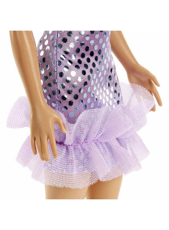 Doll, Kids Toys, Blonde Hair, Lavender Metallic Mini Dress, Trendy Clothes And Accessories, Gifts For Kids