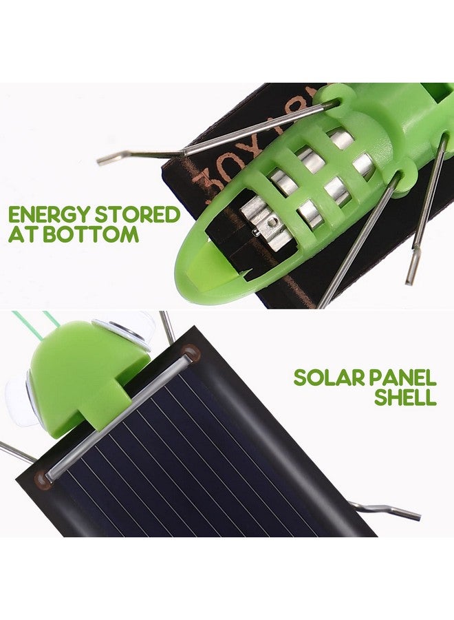 2Pcs Solar Powered Insect Toys Educational Fake Roaches Grasshopper Insect Moving Toys Teaching Bug Toys For Kids Birthday Gift Christmas Halloween Party Favor