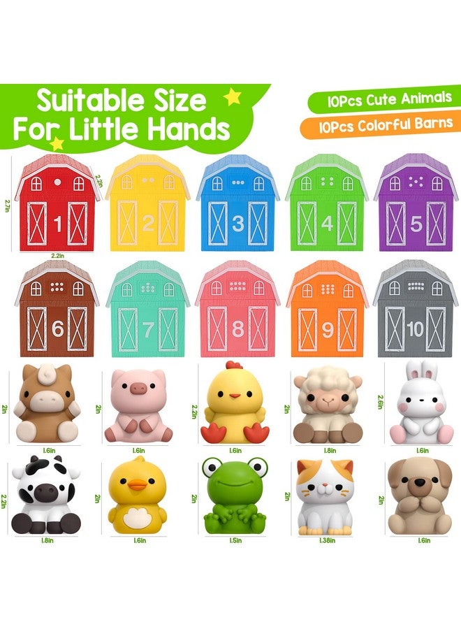 Learning Toys For 1,2,3 Year Old, 20 Pcs Animals Toy, Counting Skill, Color Matching, Fine Motor Game, Christmas Birthday Easter Educational Gift For Baby Toddler Boys Girls Age 12-18 Months