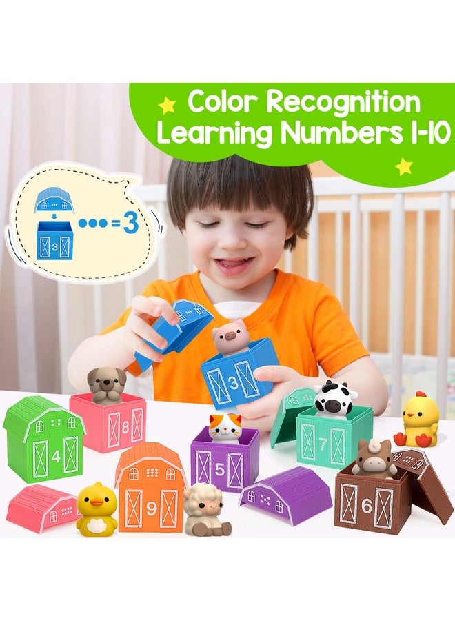 Learning Toys For 1,2,3 Year Old, 20 Pcs Animals Toy, Counting Skill, Color Matching, Fine Motor Game, Christmas Birthday Easter Educational Gift For Baby Toddler Boys Girls Age 12-18 Months