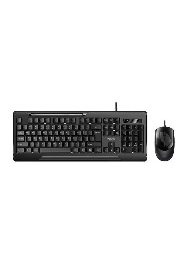 KB14 High Quality Wired Cable Connection Mechanical Keyboard And Mouse Set - Black