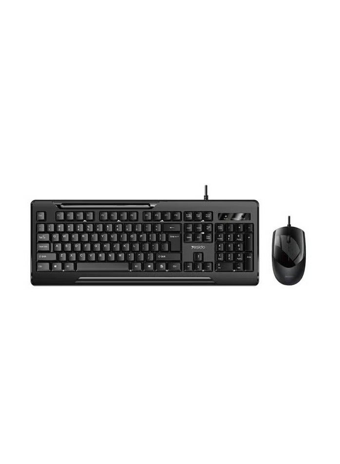 KB14 High Quality Wired Cable Connection Mechanical Keyboard And Mouse Set - Black