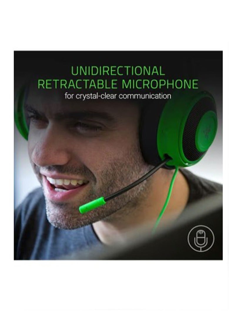 Razer Kraken Gaming Headset: Lightweight Aluminum Frame, Retractable Noise Isolating Microphone, For PC, PS4, PS5, Switch, Xbox One, Xbox Series X & S, Mobile, 3.5 mm Audio Jack – Green