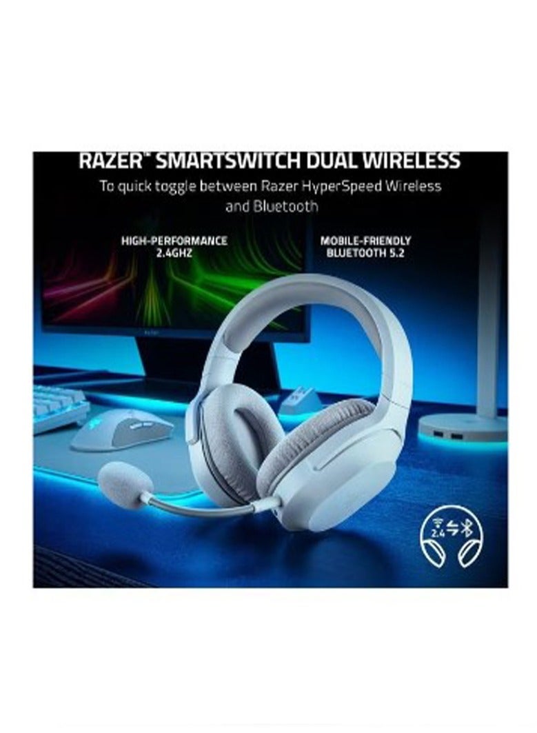 Barracuda X Wireless Multi-platform Gaming & Mobile Headset 2022, USB-C/Wireless (2.4GHz), BT 5.2 Connect, 50H Battery, TriForce 40mm Drivers, 20 Hz-20 kHz Freq, Mercury | RZ04-04430200-R3M1