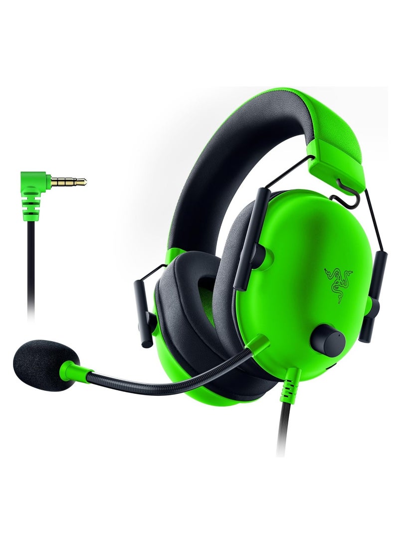 Razer BlackShark V2 X Gaming Headset: 7.1 Surround Sound - 50mm Drivers - Memory Foam Cushion - for PC, PS4, PS5, Switch - 3.5mm Audio Jack - Green