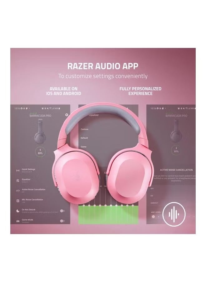 Razer Barracuda X Wireless Multi-Platform Gaming and Mobile Headset  250g Ergonomic Design - Detachable HyperClear Mic - 20 Hr Battery - Compatible w/PC, PS5, Switch, & Android - Pink