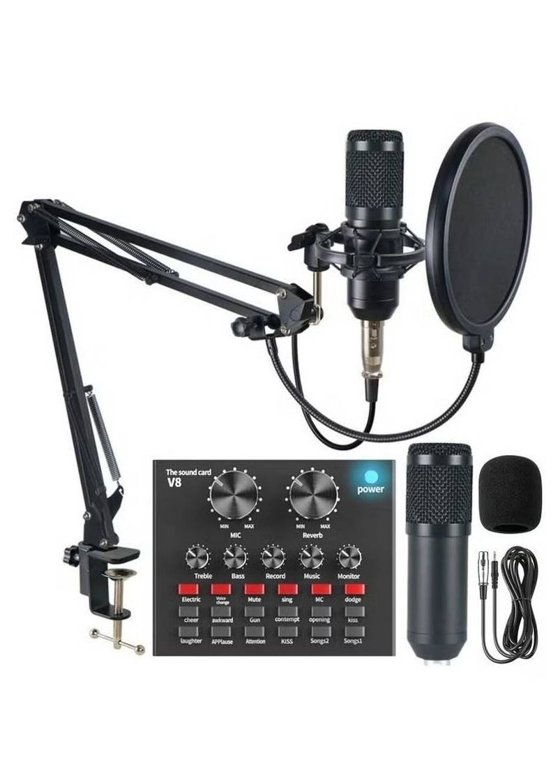 V8 LIVE SOUND CARD AND VM-800 CONDENSER MICROPHONE BUNDLE PACK (GOLD/BLACK)