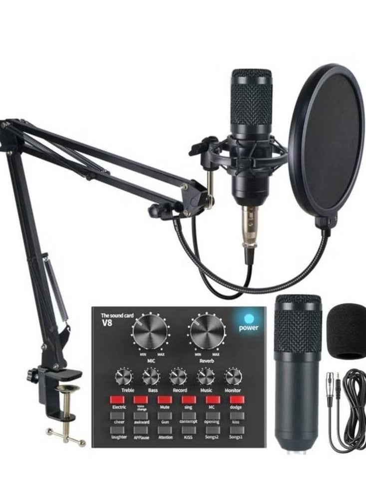 V8 LIVE SOUND CARD AND VM-800 CONDENSER MICROPHONE BUNDLE PACK (GOLD/BLACK)