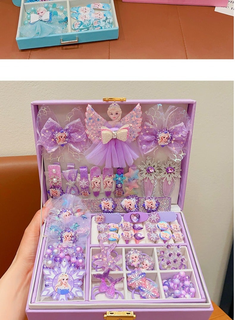 Princess Hair Accessories Gift Box Set, Girl's Exquisite Birthday Jewelry Box