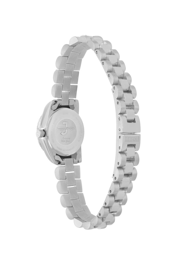 Women's Fashion metal band watch, 21mm, White Dial with Diamond