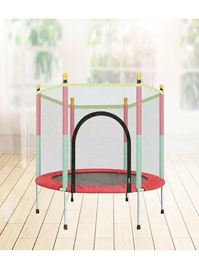 Kids Mini Trampoline with Safety Enclosure Net 1.4M