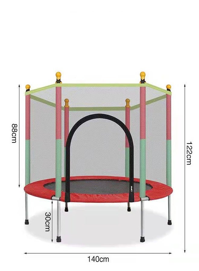 Kids Mini Trampoline with Safety Enclosure Net 1.4M