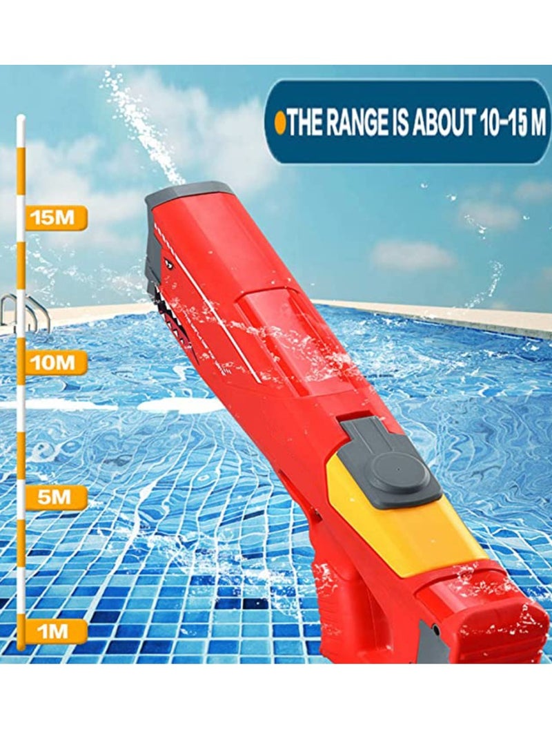 Automatic Electric Water Gun Outdoor Beach Toys Gun Summer Pool Toys High Pressure Water Gun For kids And Adult With Rechargeable Battery Red