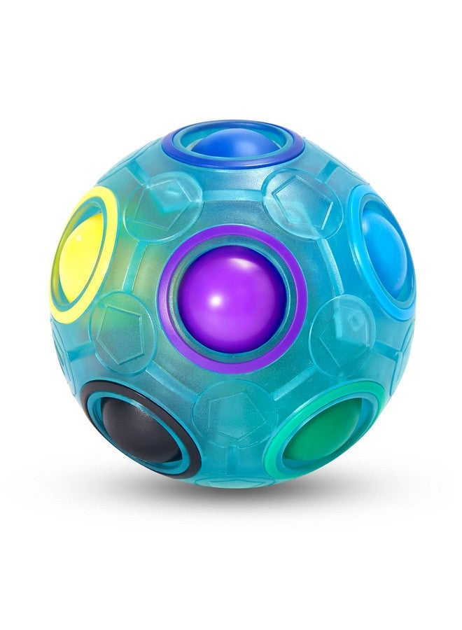 Magic Rainbow Puzzle Ball Fidget Ball Puzzle Brain Teaser Fidget Toy For Boys & Girls Birthday Party Easter Valentines Day Christmas Stocking Stuffers For Kids Teen & Adults(Blue)