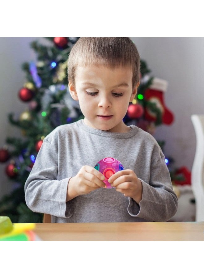 Magic Rainbow Puzzle Ball Fidget Ball Puzzle Brain Teaser Fidget Toy For Boys & Girls Birthday Party Easter Valentines Day Christmas Stocking Stuffers For Kids Teen & Adults(Purple)