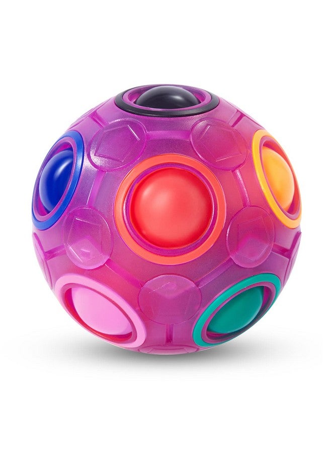 Magic Rainbow Puzzle Ball Fidget Ball Puzzle Brain Teaser Fidget Toy For Boys & Girls Birthday Party Easter Valentines Day Christmas Stocking Stuffers For Kids Teen & Adults(Purple)