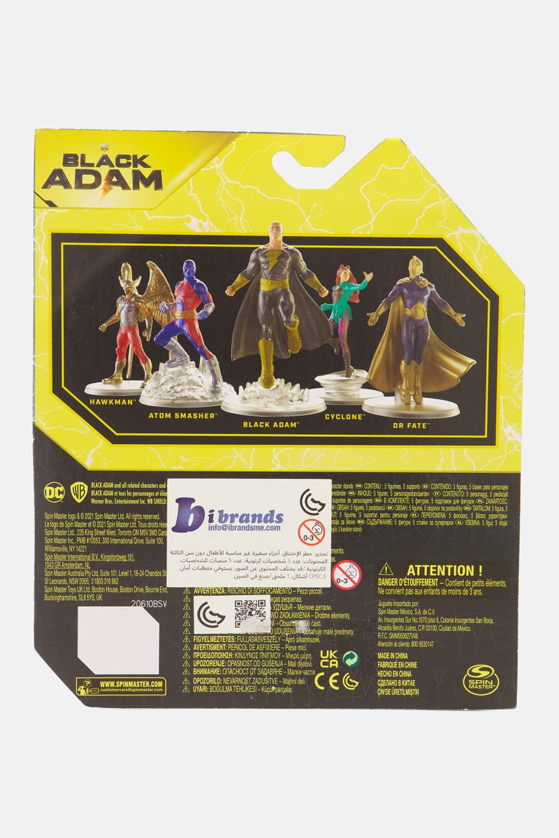 Set Of 5 Black Adam With Justice Society Mini Figure, Black Combo