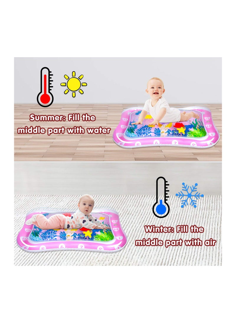 Water Mat for Babies, Baby Stuff Newborn Toys 0-3-6-12 Months Girls Gifts, Infant 0-6 Crawling Inflatable Tummy Time Mat, Great Gift Idea Newborns, Portable