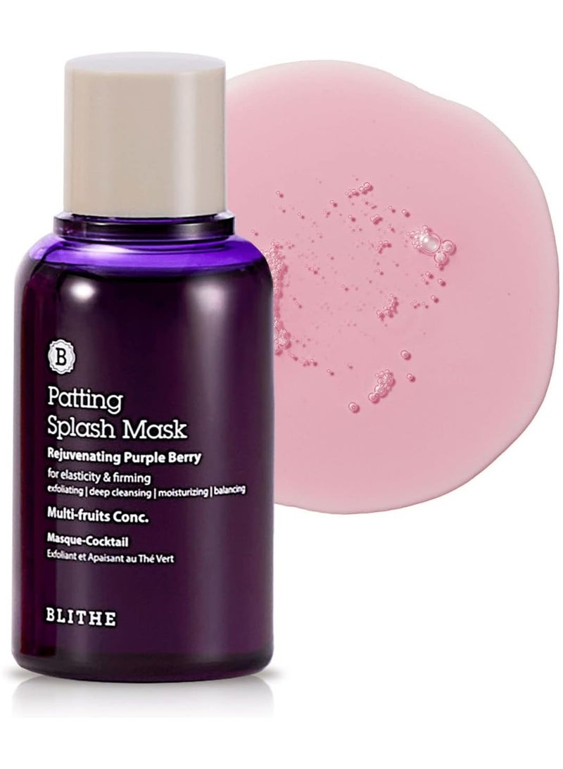 Blithe Patting Splash Mask Rejuvenating Purple Berry, 70ml - Deep Pore Cleansing Mask, K beauty, Exfoliating Dead Skin, Blackhead Removal, Korean Skincare with Nourishing Complex Fruit Extract