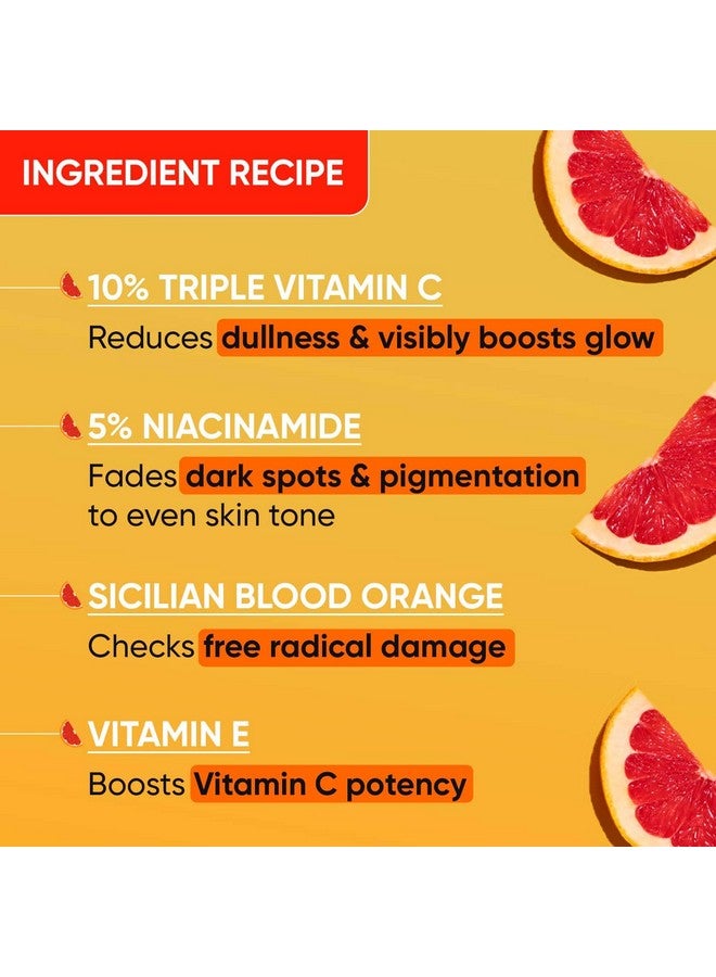 10% Vitamin C + E, 5% Niacinamide Serum | Vitamin C Serum For Glowing Skin | Fades Dark Spots | Vit C Serum With Blood Orange & Pumpkin | For Uneven & Dull Skin | For All Skin Types | 30Ml