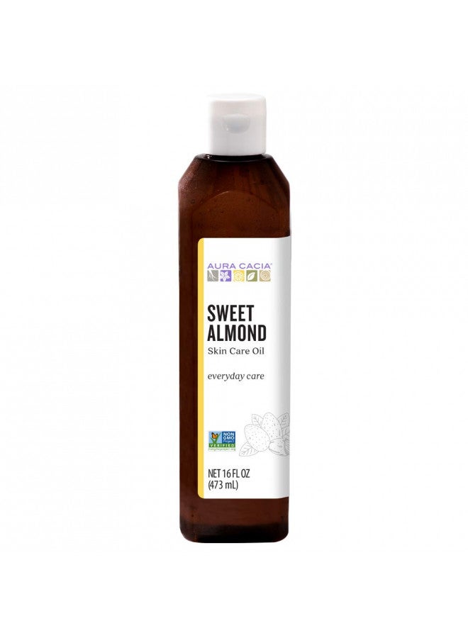 Aura Cacia Sweet Almond Skin Care Oil, 16-Ounce, Natural Source of Skin-Nourishing Fatty Acids & Lipids, No Paraben