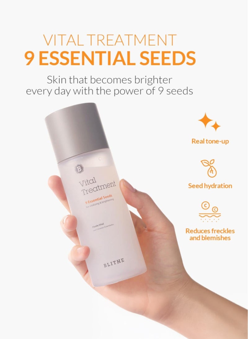 Blithe Vital Treatment 9 Essential Seeds, 54 ml - Korean Skincare, Hydrating Essence, Nourishing and Revitalizing  K Beauty, Moistruising, Improving Skin Radiance, for All Skin Types