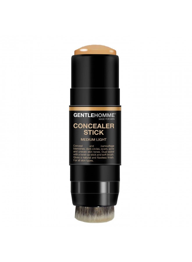 Gentlehomme Men's Concealer Stick with Brush for Dark Circles Eraser, Medium Light