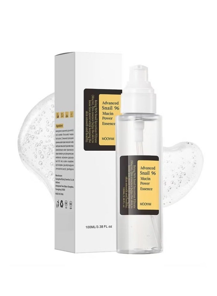 Advanced Snail 96 Mucin Power Essence | Replenishes Nutrients, Softens Cuticles, Reduces Pores & Acne Scars, Soothes and Repairs Skin | 100ml