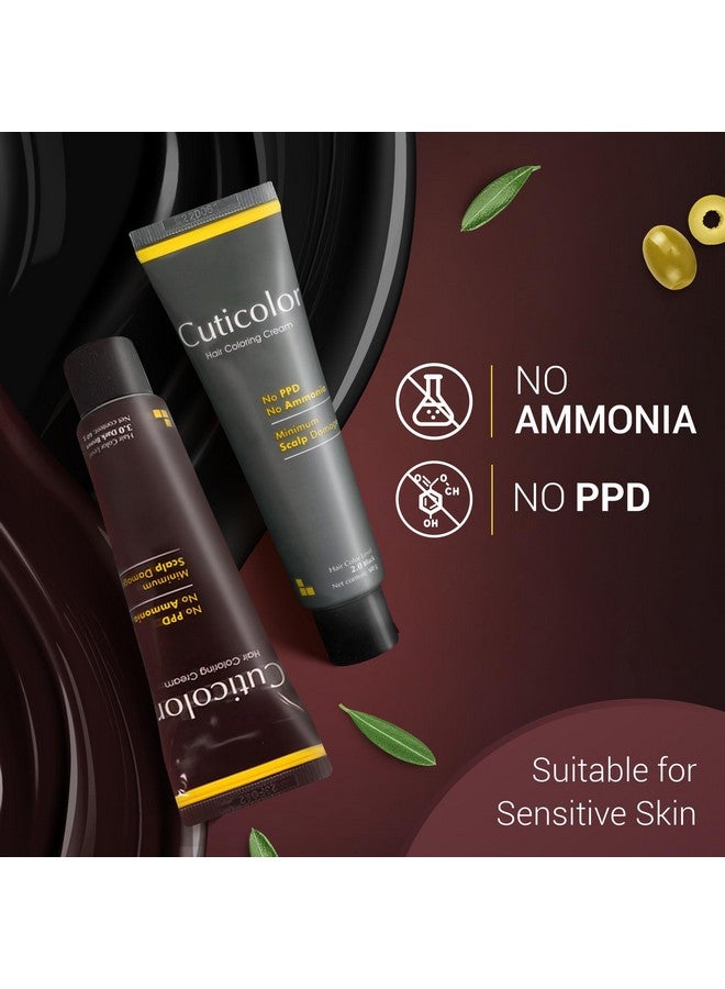 Permanent Hair Color Cream|1 Dr Prescribed|Suitable For Sensitive Skin|Eco Mechanism To Preserve Scalp Health|No Ammonia|No Ppd|Enriched With Portulaca & Boseivela Extract - Dark Brown(60G)