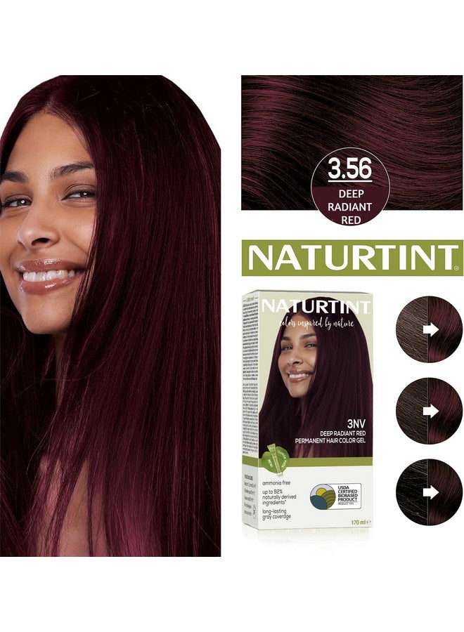 Permanent Hair Colour Burgundy 3Nv | Grey Coverage Long Lasting Hair Colour 92% Natural Ingredients | Usda Certified | Ammonia Free Vegan Hair Color Gel - 3Nv Deep Radiant Red 170 Ml