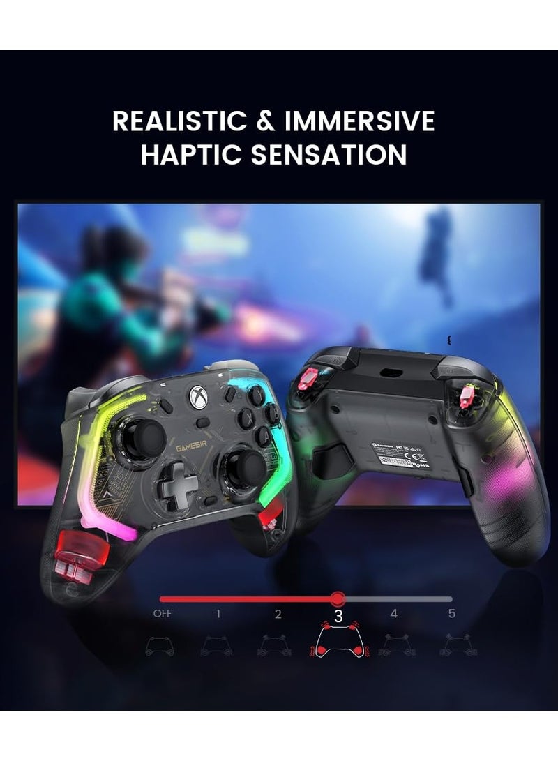 Classic Gamepad GameSir Kaleid Wired Gaming Controller Colorful Light for Xbox Series X/S, Xbox One, Windows 10/11 & Steam, Plug and Play Gaming Gamepad, Transparent Video with Hall Effect Joysticks/Hall Trigger