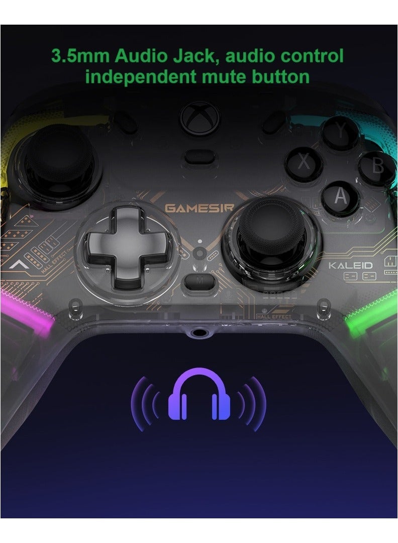 Classic Gamepad GameSir Kaleid Wired Gaming Controller Colorful Light for Xbox Series X/S, Xbox One, Windows 10/11 & Steam, Plug and Play Gaming Gamepad, Transparent Video with Hall Effect Joysticks/Hall Trigger