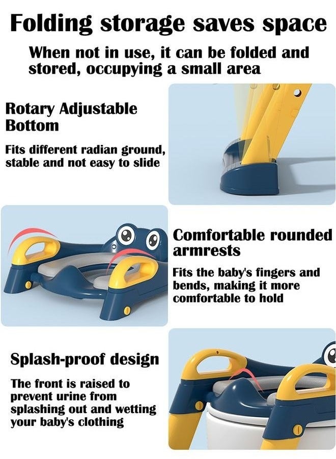 Folding Seat Toilet Trainer Training Seat, Potty Trainer, Toilet Practice, Folding, Step Stool Auxiliary Toilet Seat, Nursery School Teacher Supervised Design