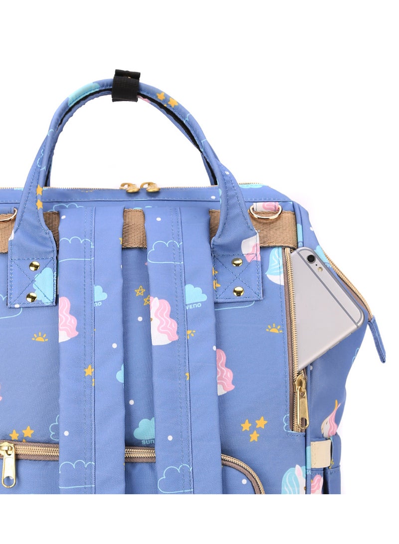 Diaper Bag Soft And Comfortable Padded Shoulder Straps - Unicorn Blue