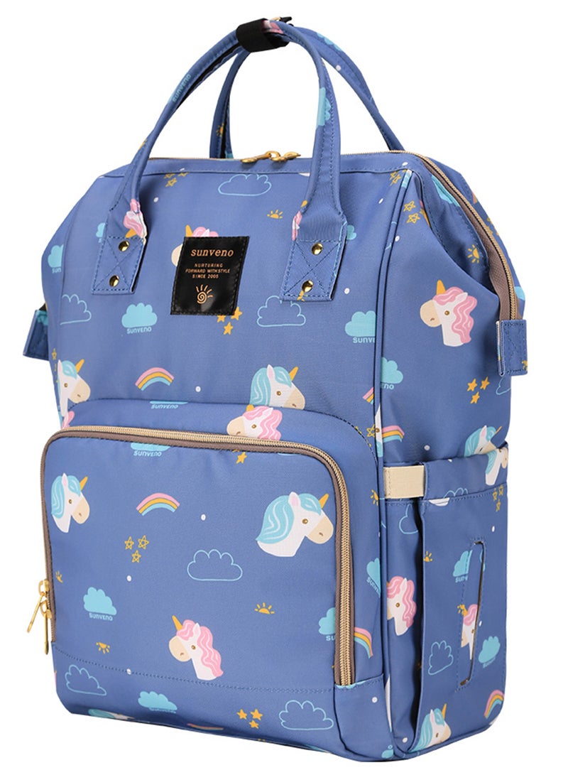 Diaper Bag Soft And Comfortable Padded Shoulder Straps - Unicorn Blue