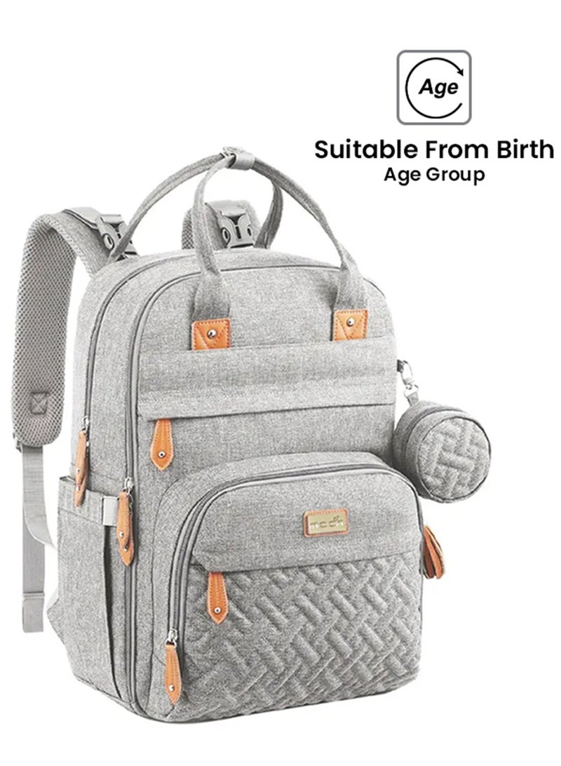 Karyme Diaper Bag Pack With Pacifier Case- Grey