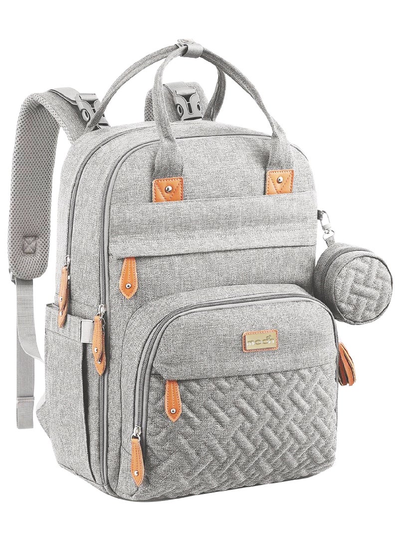 Karyme Diaper Bag Pack With Pacifier Case- Grey