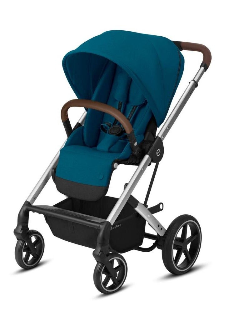 Cybex Balios S Lux Stroller FrontFacing or ParentFacing Seat Positions OneHand Fold Multiposition Recline Adjustable Leatherette Handlebar Infant