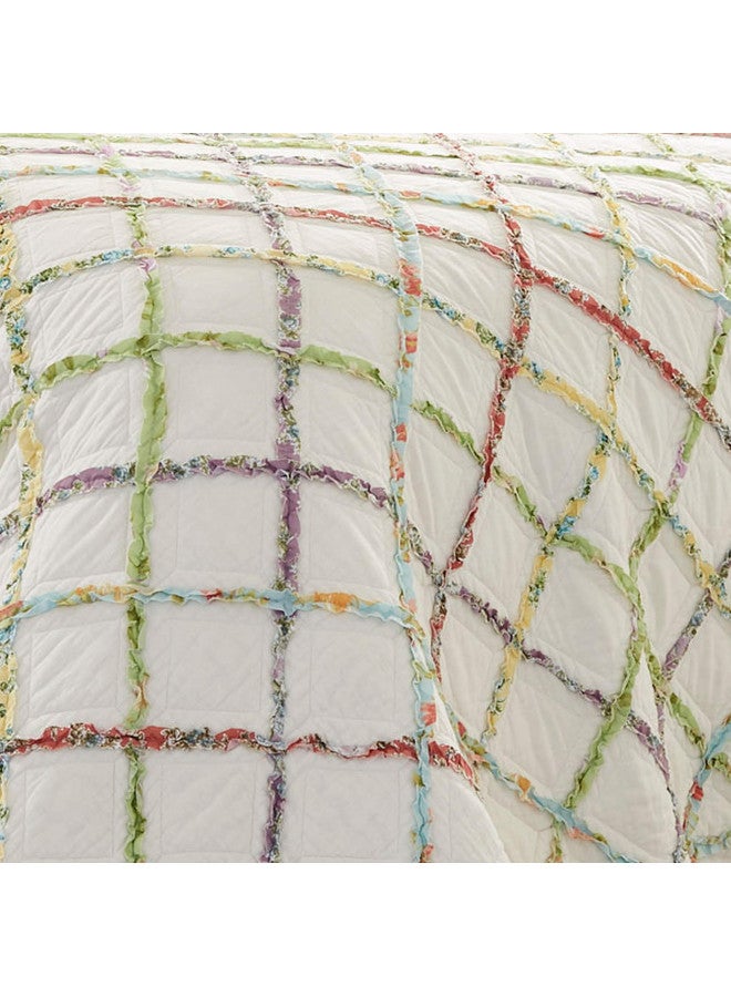 Laura Ashley Home Ruffle Garden Collection Quilt-100% Cotton, Ultra Soft, All Season Bedding, Reversible Stylish Coverlet, Twin, Cream (197783)