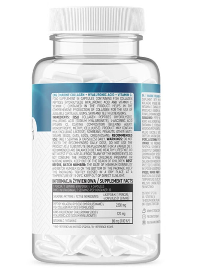 Marine Collagen with Hyaluronic Acid and Vitamin C, 120 capsules