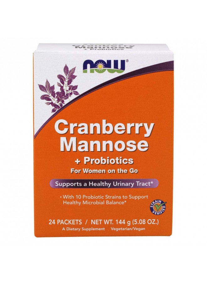 NOW Supplements, Cranberry Mannose + Probiotics with a blend of 10 Probiotic Bacterial Strains, 24/Box