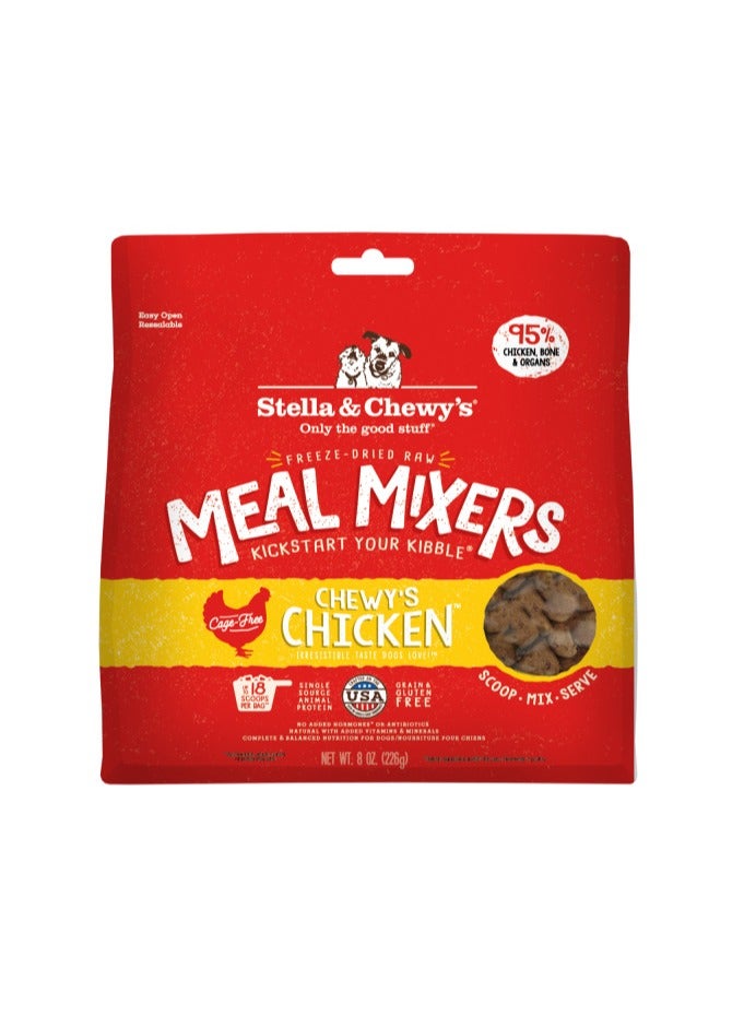 Stella & Chewys Dog Freeze Dried Chicken Meal Mixers – 3.5 oz, Stella meal mixers, Stella & Chewys meal mixers, Stellas freeze dried food, freeze-dried dog food, best dog food, nutrious dog food, meal mixers, raw kibble mixers; kibble toppers, kibble toppers for dogs