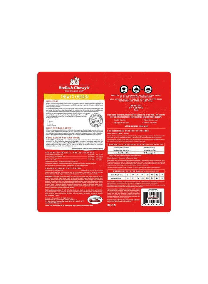 Stella & Chewys Dog Freeze Dried Chicken Meal Mixers – 8 oz, Stella meal mixers, Stella & Chewys meal mixers, Stellas freeze dried food, freeze-dried dog food, best dog food, nutrious dog food, meal mixers, raw kibble mixers; kibble toppers, kibble toppers for dogs