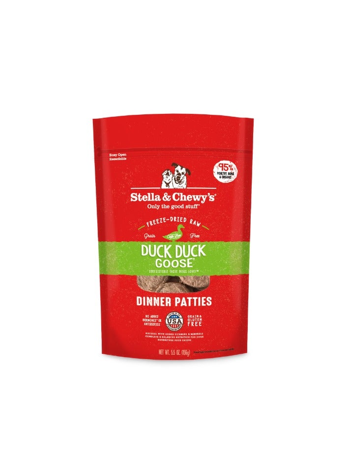 Stella & Chewys Dog FD Duck Duck Goose Patties – 5.5oz, Stella patties, Stella & Chewy patties, freeze-dried dog food, best dog food, nutrious dog food, patties for dogs, freeze-dried patties, Stella & Chewy's duck patties